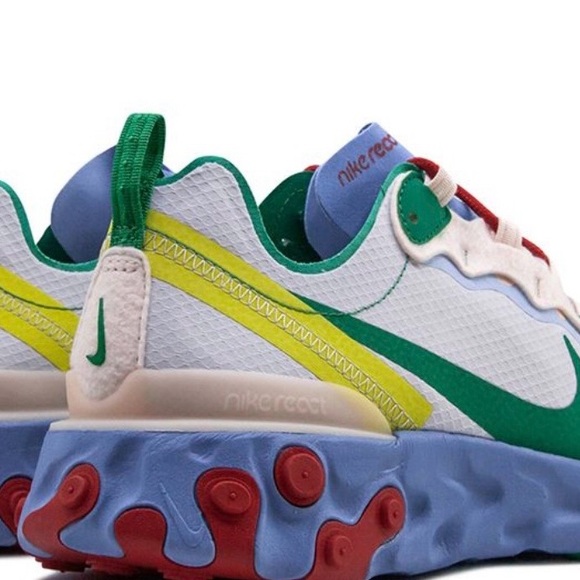 Nike React Element 55-SE sneakers Nintendo Guava Ice Lucid Green Men’s 6.5  5Y - Picture 6 of 8